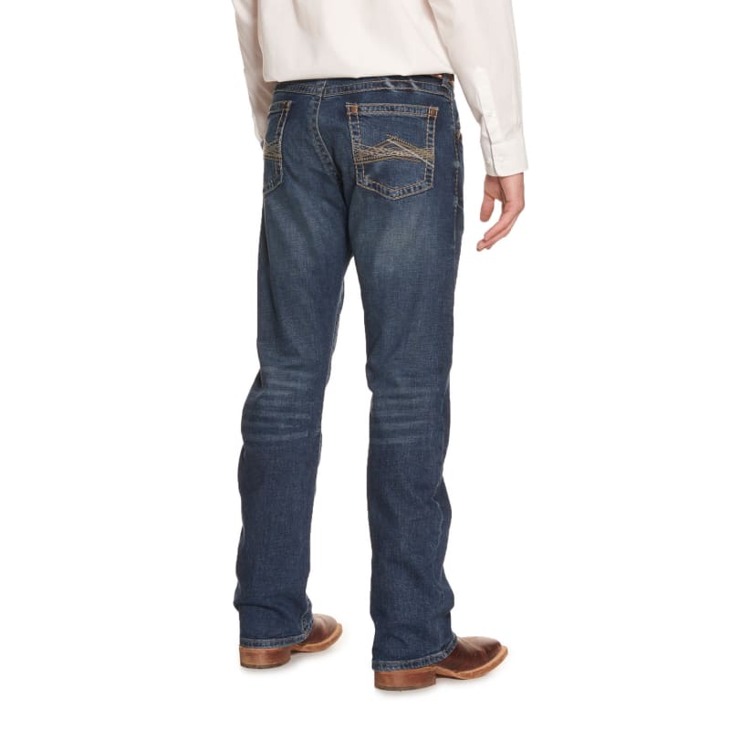 Rock by Wrangler Men's Dark Slim Fit Boot Cut Jeans available at Cavenders
