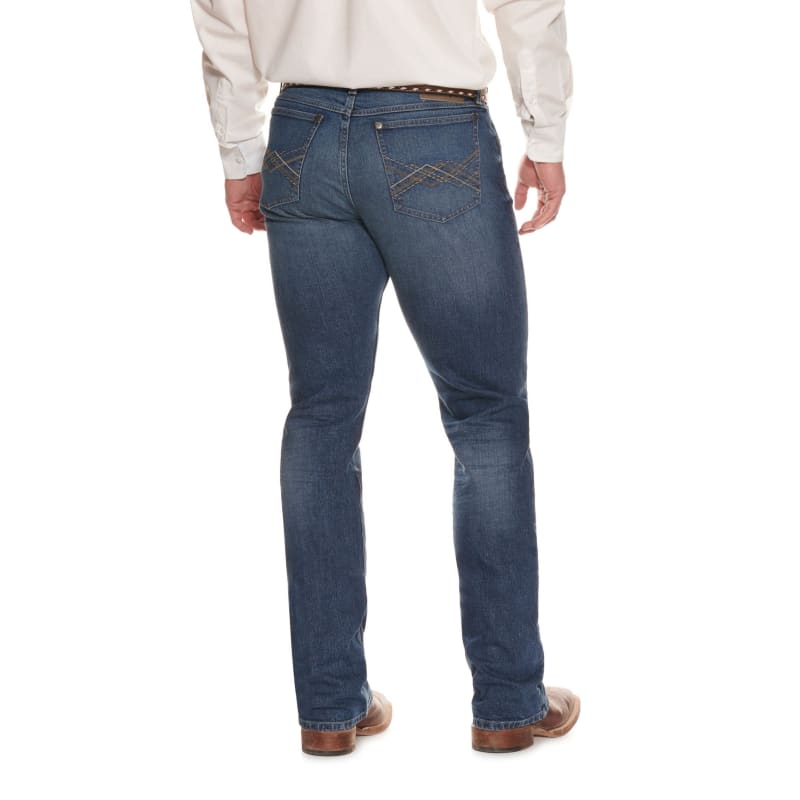 Wrangler 20X Men's Bazine Medium Wash Slim Fit Vintage Boot Cut Jeans  available at Cavenders