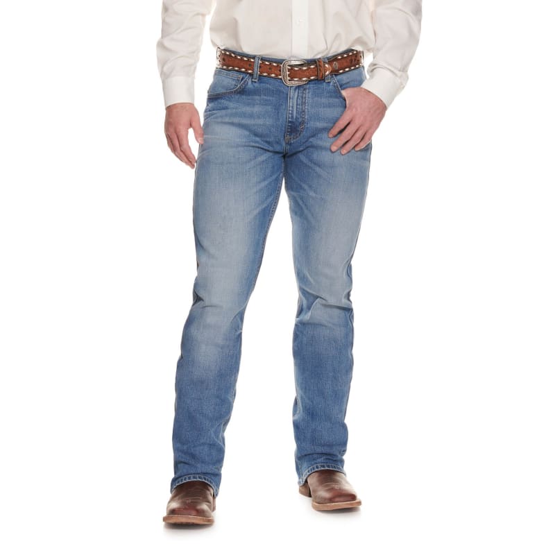 Wrangler 20X Men's Mexia Light Wash Slim Fit Vintage Boot Cut Jeans  available at Cavenders