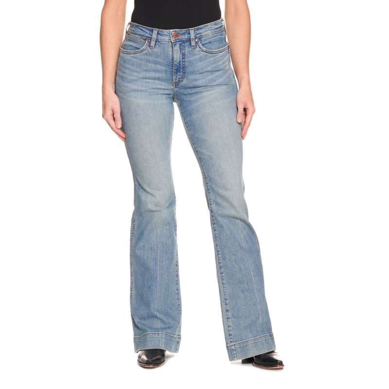 Wrangler Retro Women's Emma Light Wash High Rise Trouser Jeans available at  Cavenders