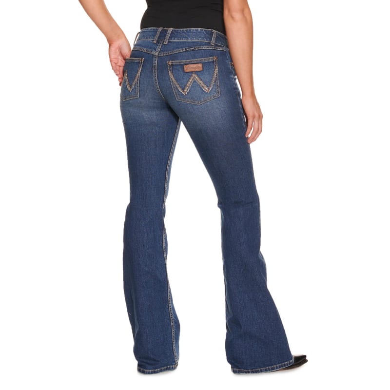 Wrangler Retro Women's Mae Medium Wash Mid Rise Flare Leg Jeans available  at Cavenders