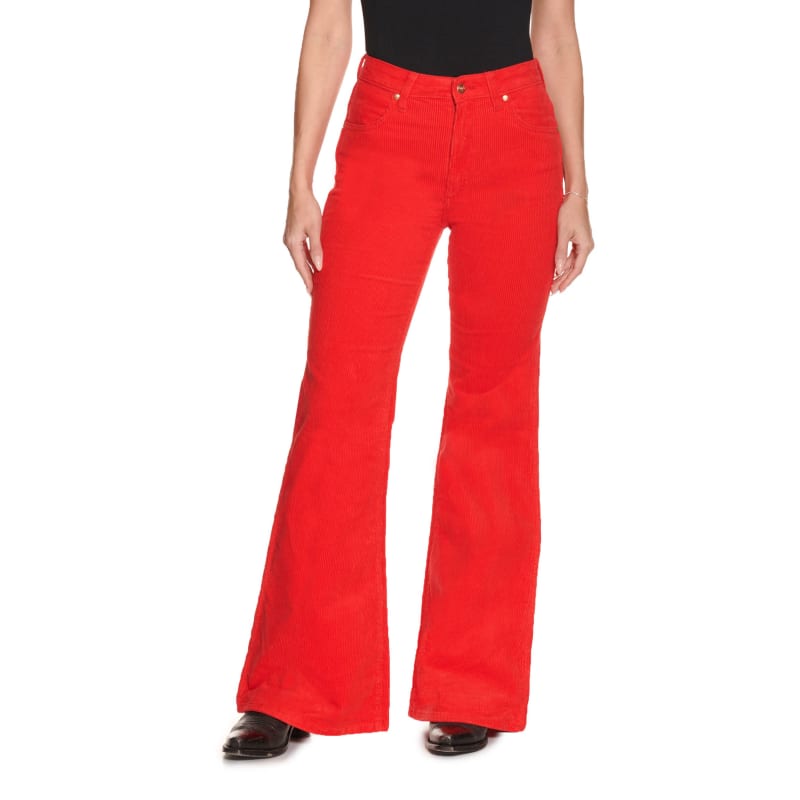 Wrangler Women's Red Corduroy Modern Wanderer High Rise Flare Leg Corduroy  Jeans available at Cavenders