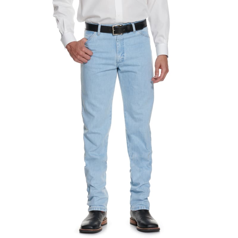 Wrangler Men's Cowboy Cut Bleach Wash Original Fit Straight Leg Jeans  available at Cavenders