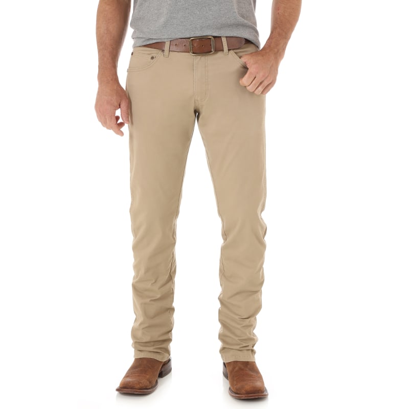 Wrangler Retro Men's Khaki Slim Fit Straight Leg Jean available at Cavenders