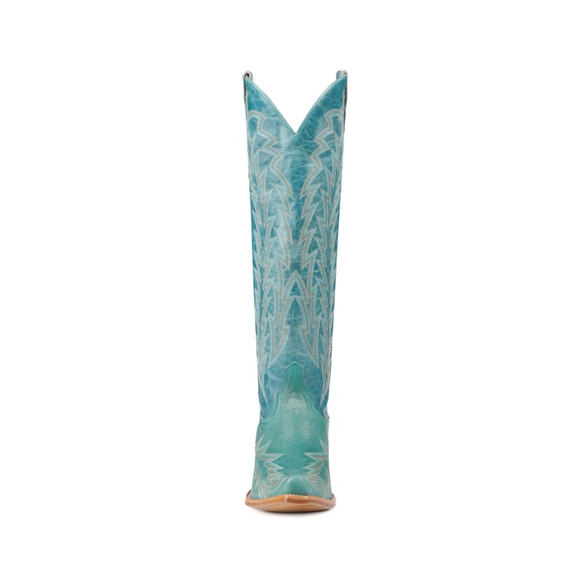 JRC & Sons Women’s Nancy Turquoise Snip Toe Tall Cowboy Boots