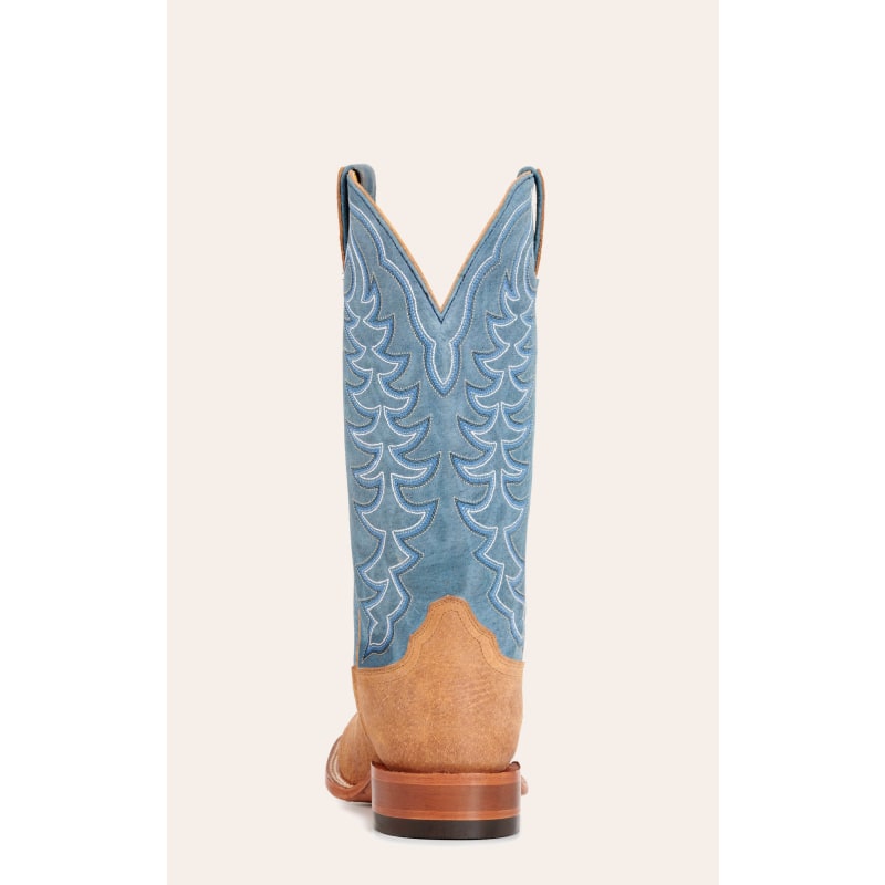 Cavender's Men's Sand Boar and Blue Wide Square Toe Cowboy Boots