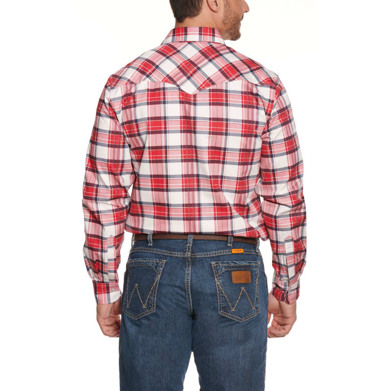 molecuul Sluiting Oost Forge Men's Red and Black Plaid Long Sleeve FR Work Shirt available at  Cavenders