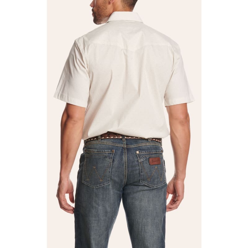 Rafter C Men's Taupe Wallpaper Print Stretch Western Shirt