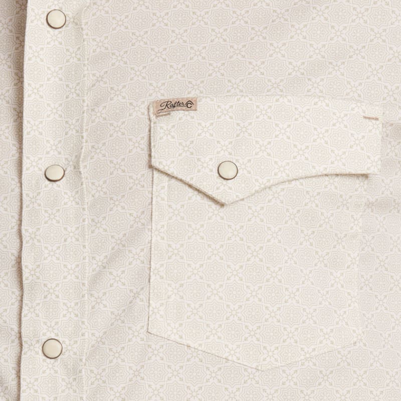 Rafter C Men's Taupe Wallpaper Print Stretch Western Shirt