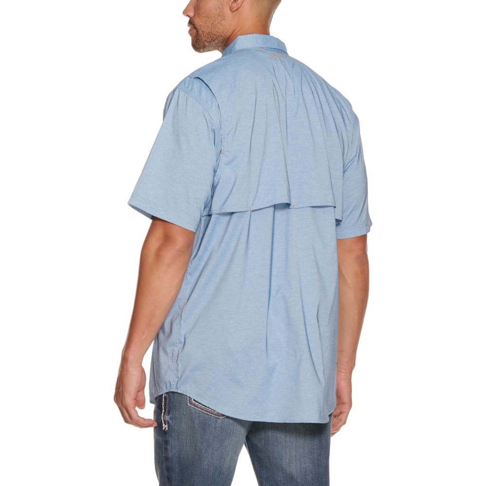Ariat Men's Rebar Made Tough Deep Water Blue VentTEK DuraStretch Short Sleeve Shirt