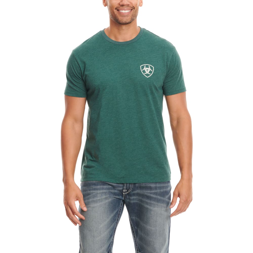 Ariat Men's Soft Forest Green & White Logo Graphic Short Sleeve T-Shirt