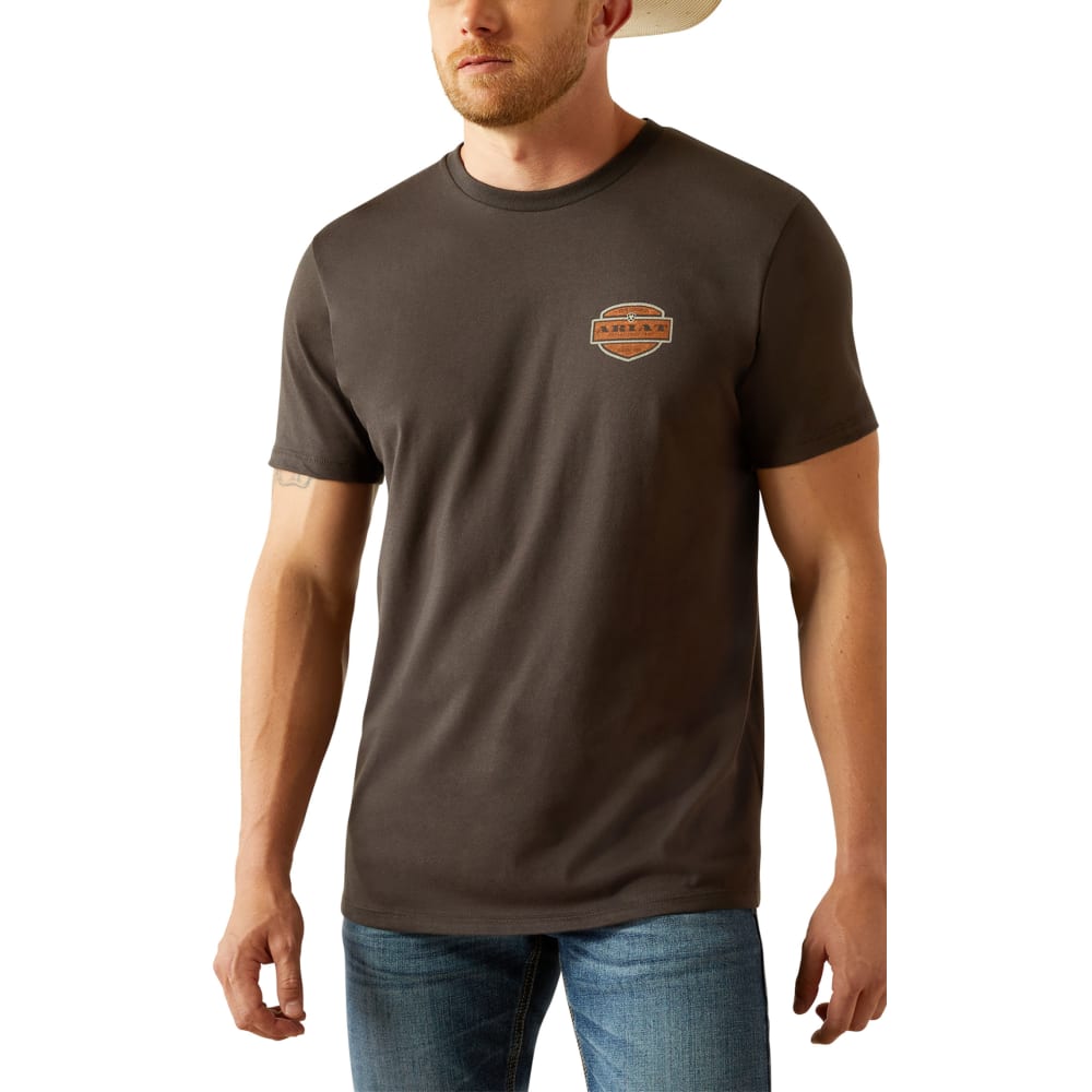 Ariat Men's Chocolate & Tangerine Geo Western Shirt