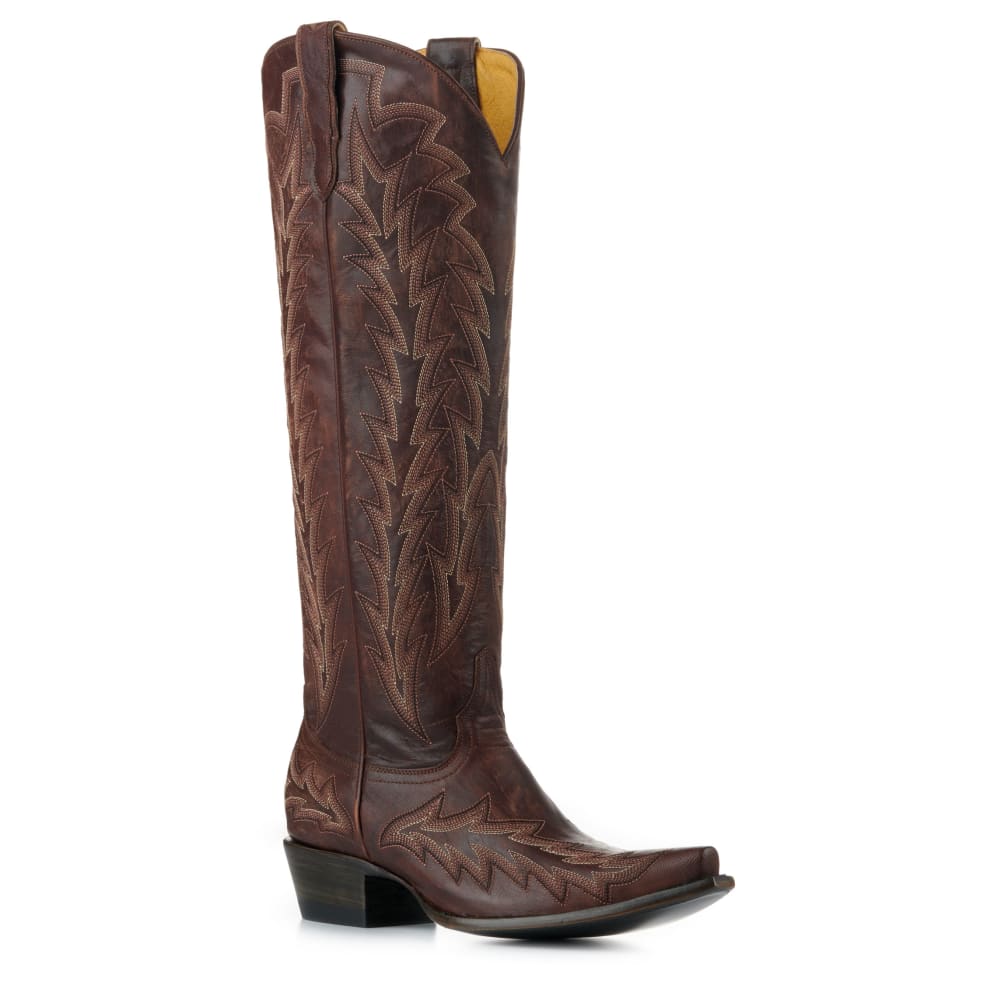 JRC & Sons Women's Nancy Leather Snip Toe Tall Cowboy Boot in Dark Brass | Cavender's