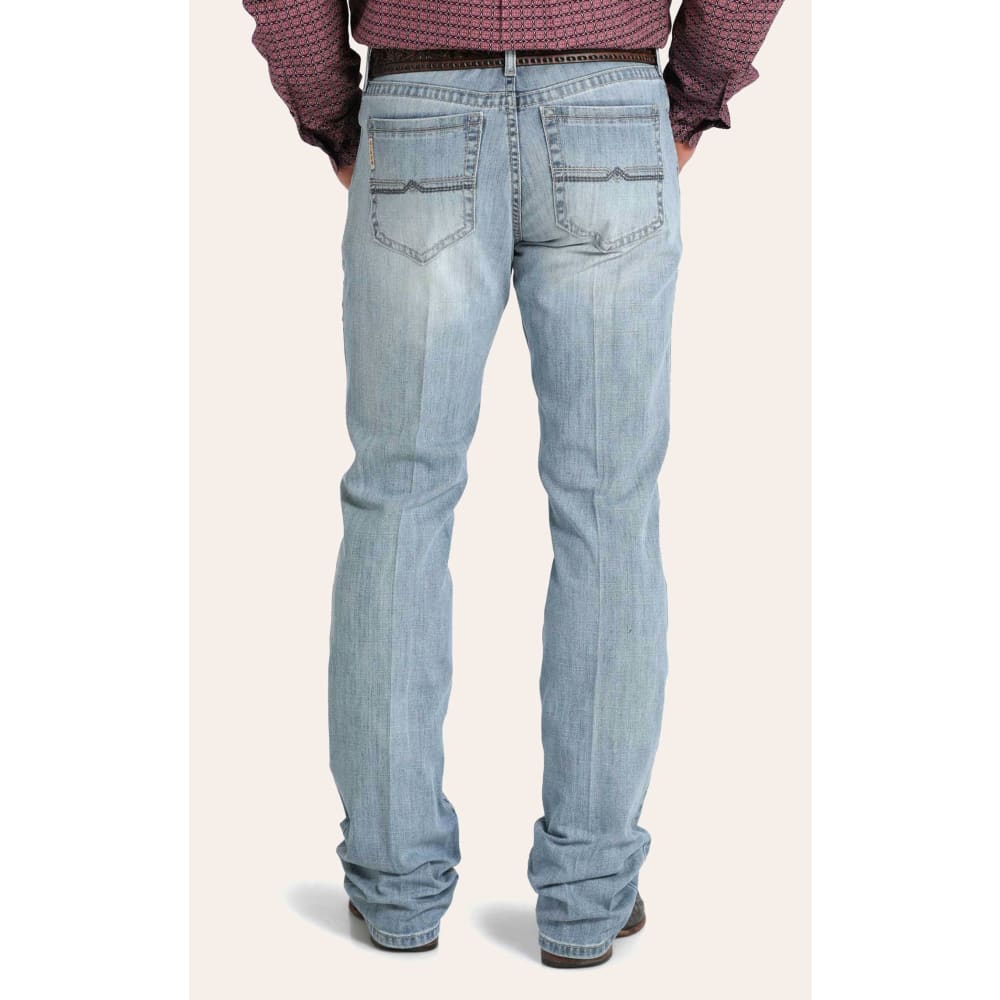 Cinch Men's Ian Light Stone Wash Slim Fit Boot Cut Jeans