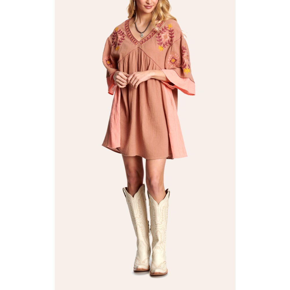 Rockin' C Women's Cinnamon Embroidered Dress