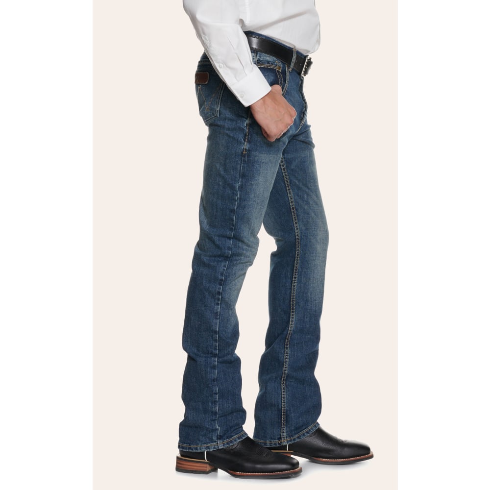 Wrangler Retro Men's Dark Wash Low Rise Boot Cut Jeans