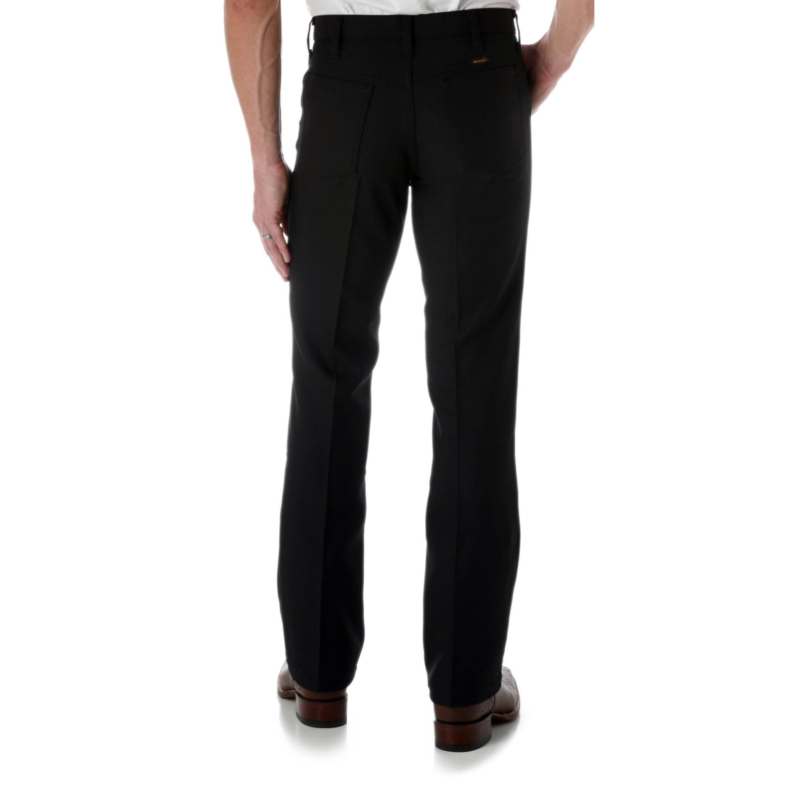 Wrangler Wrancher Black Large Waist Dress Pants available at Cavenders