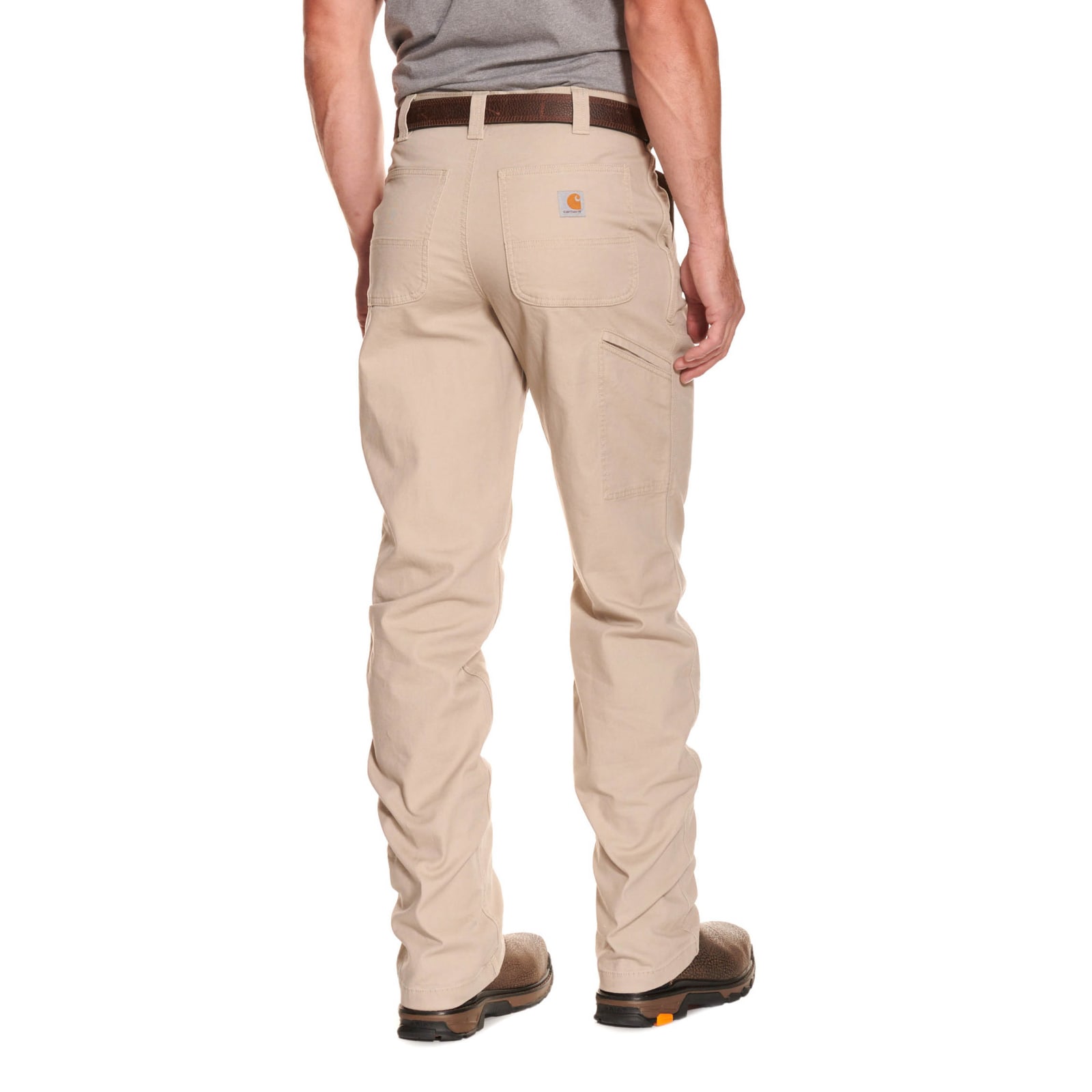 Carhartt Men's Tan Relaxed Fit Straight Leg Flex Stretch Canvas Work Pants available at Cavenders