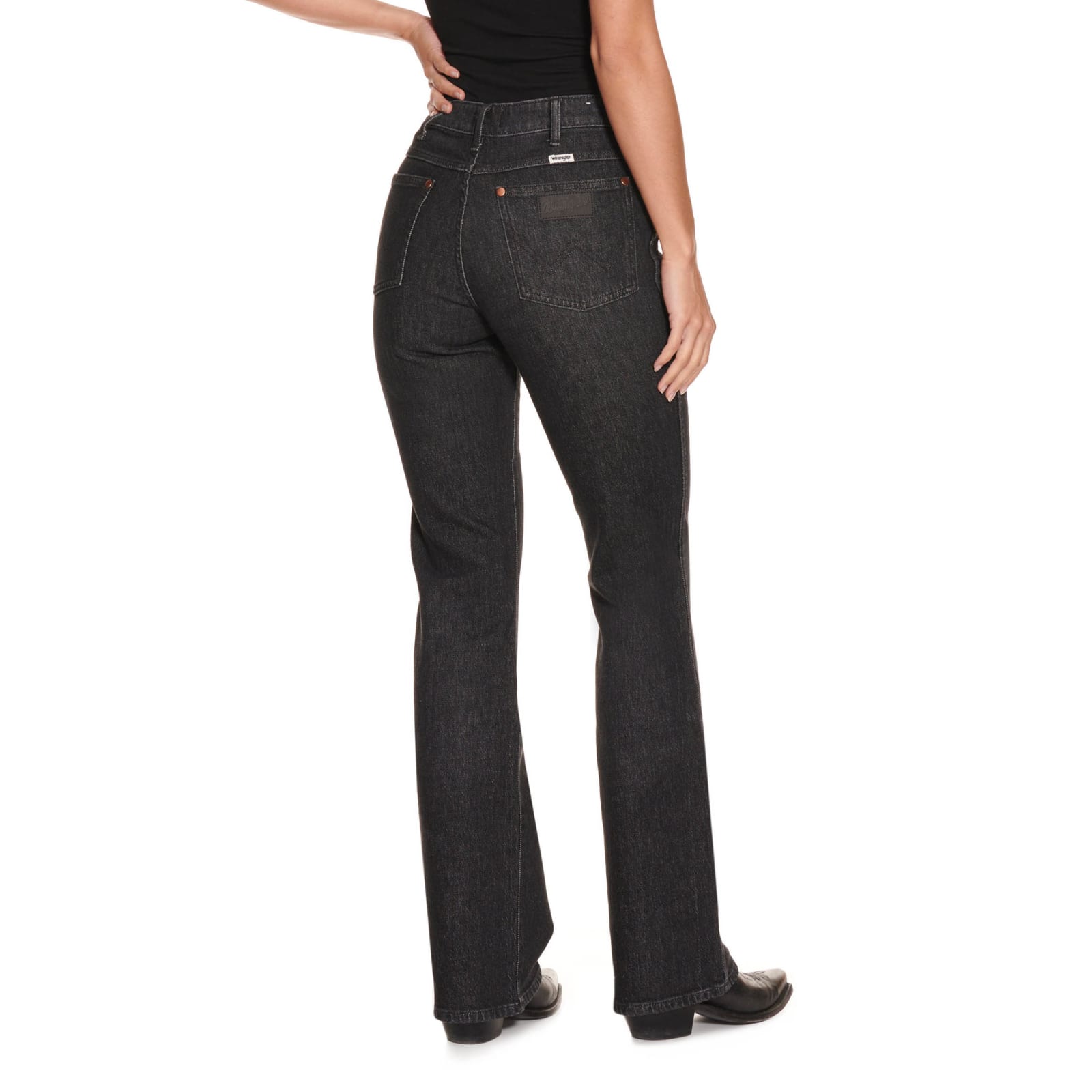 Wrangler Women's Westward 626 Night Rider Washed Black High Rise Bootcut  Jean available at Cavenders