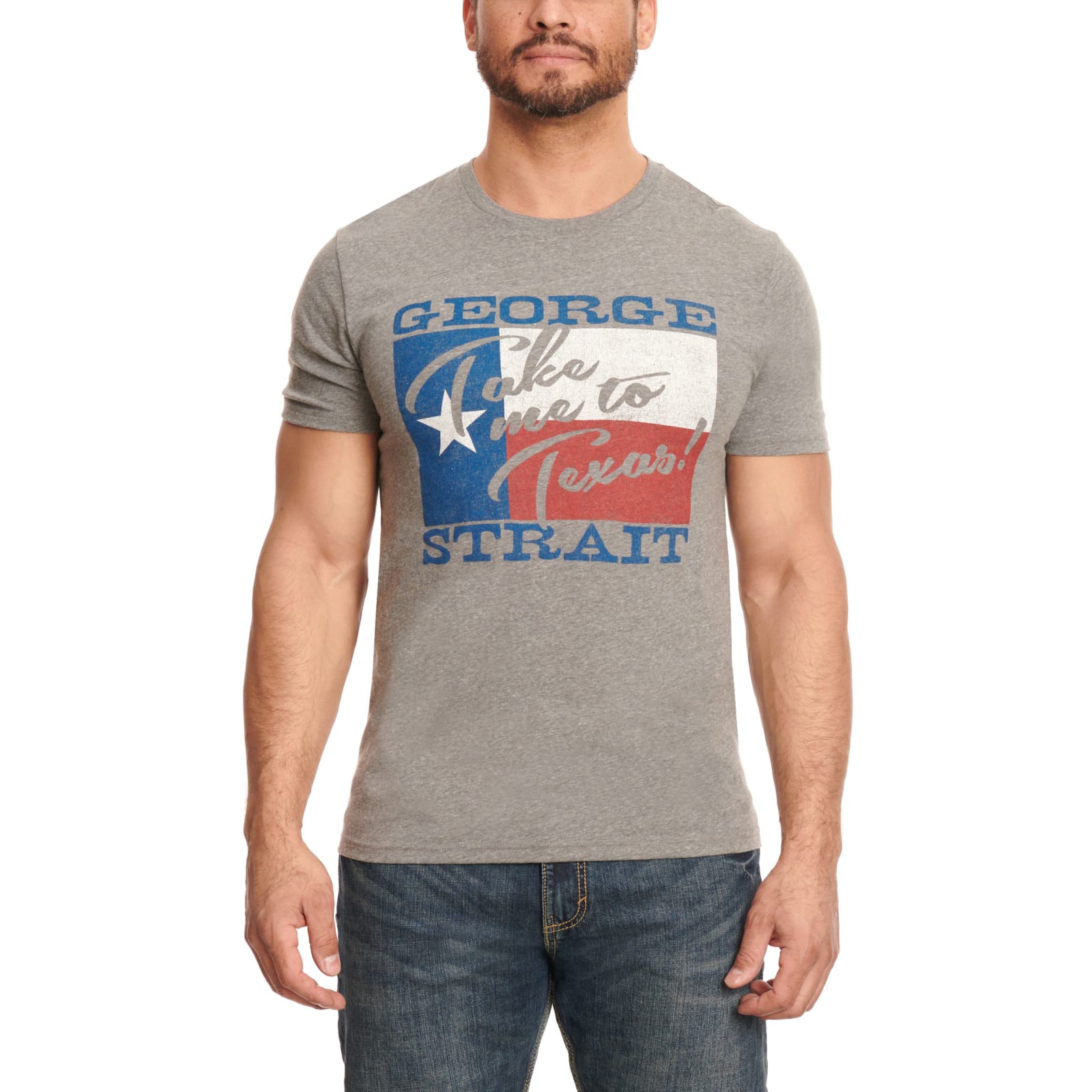 Wrangler Men's George Strait Grey Take Me To Texas Graphic Short Sleeve  T-Shirt available at Cavenders