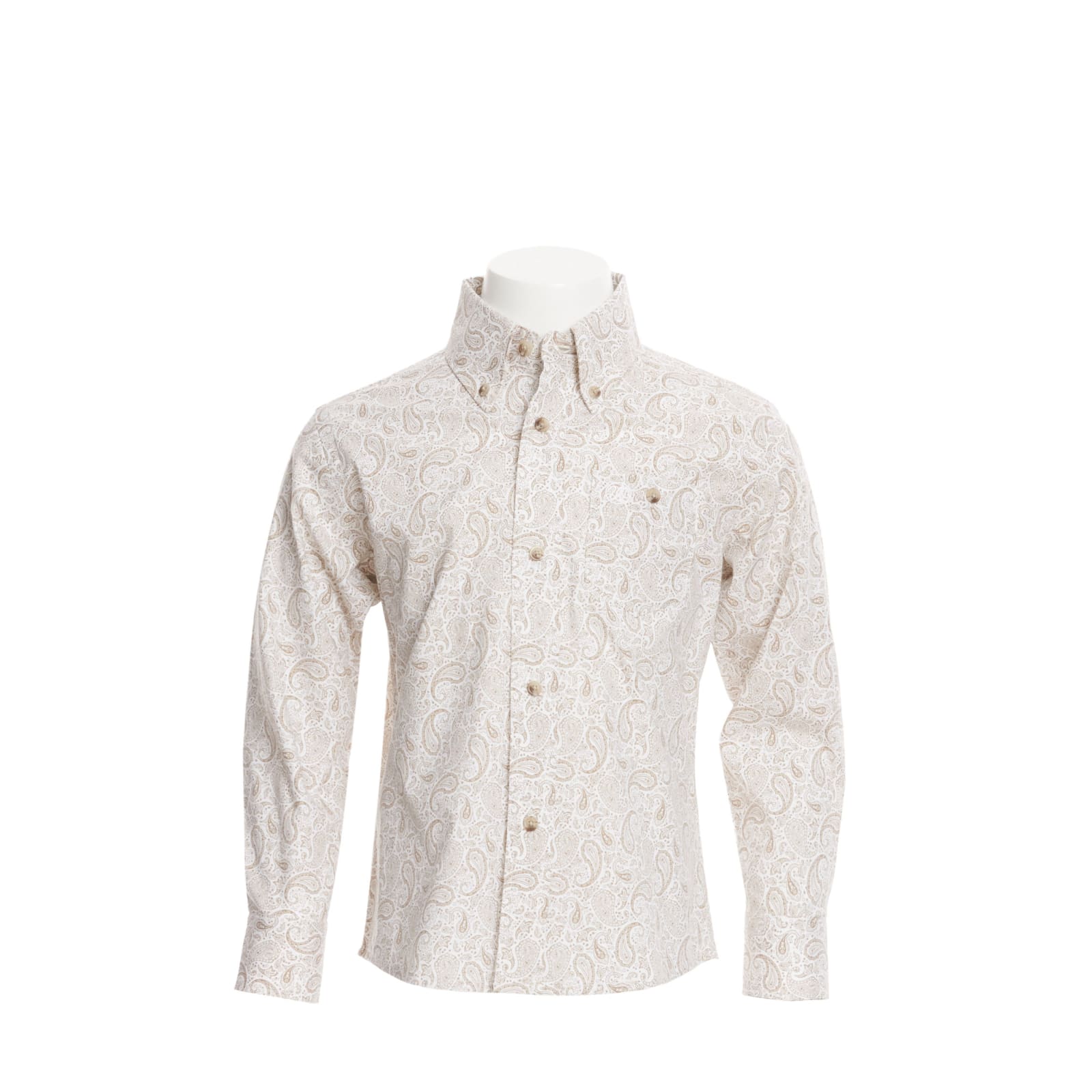 Wrangler Boy's White with Tan Paisley Print Long Sleeve Western Shirt -  Cavender's Exclusive available at Cavenders