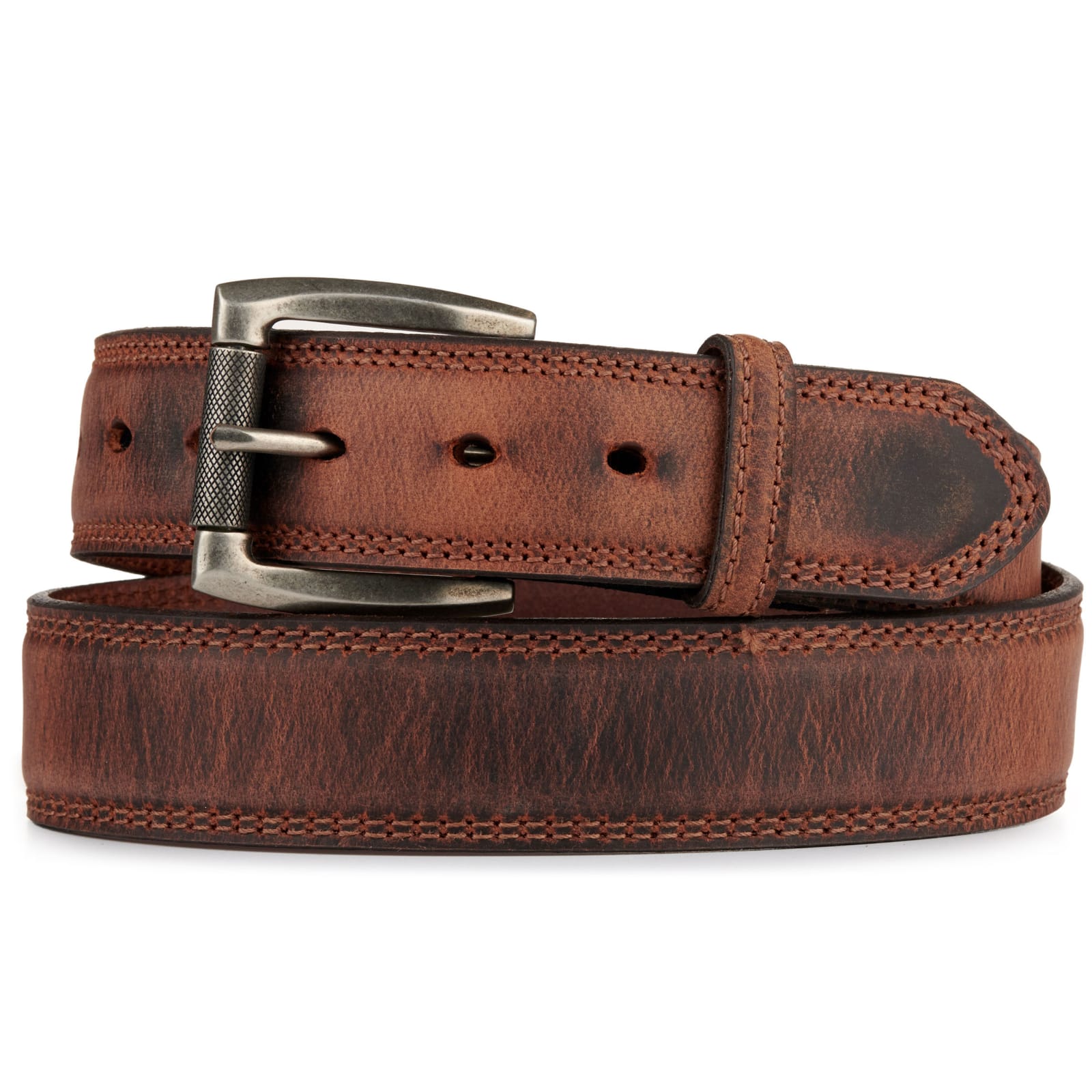 AndWest Men's Tan Leather with Knurled Buckle Western Belt available at Cavenders