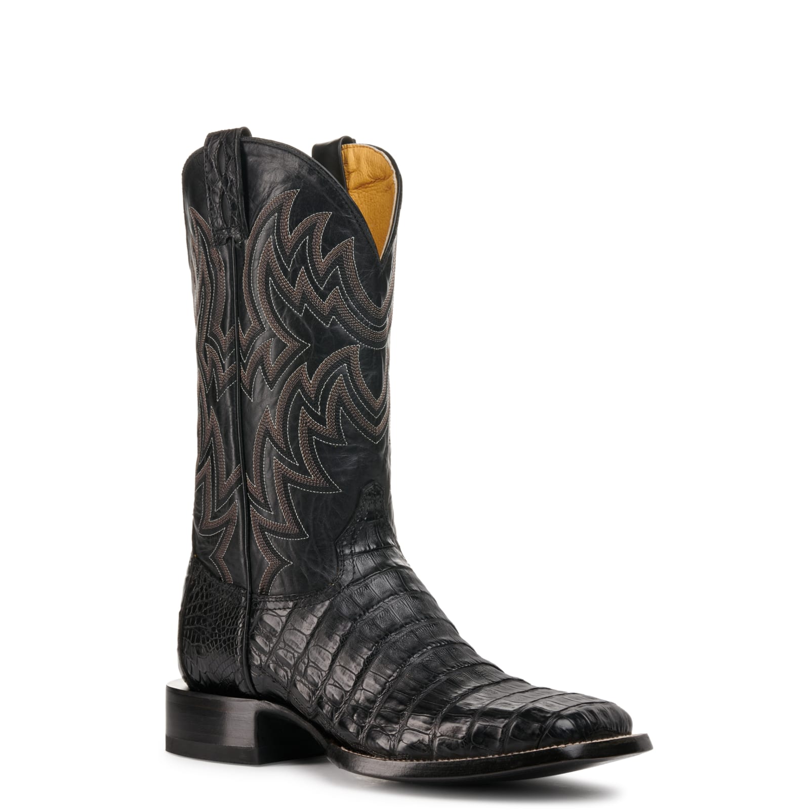 Rengør rummet Slikke køleskab Cavender's Men's Black Caiman Tail Wide Square Toe Exotic Cowboy Boot  available at Cavenders