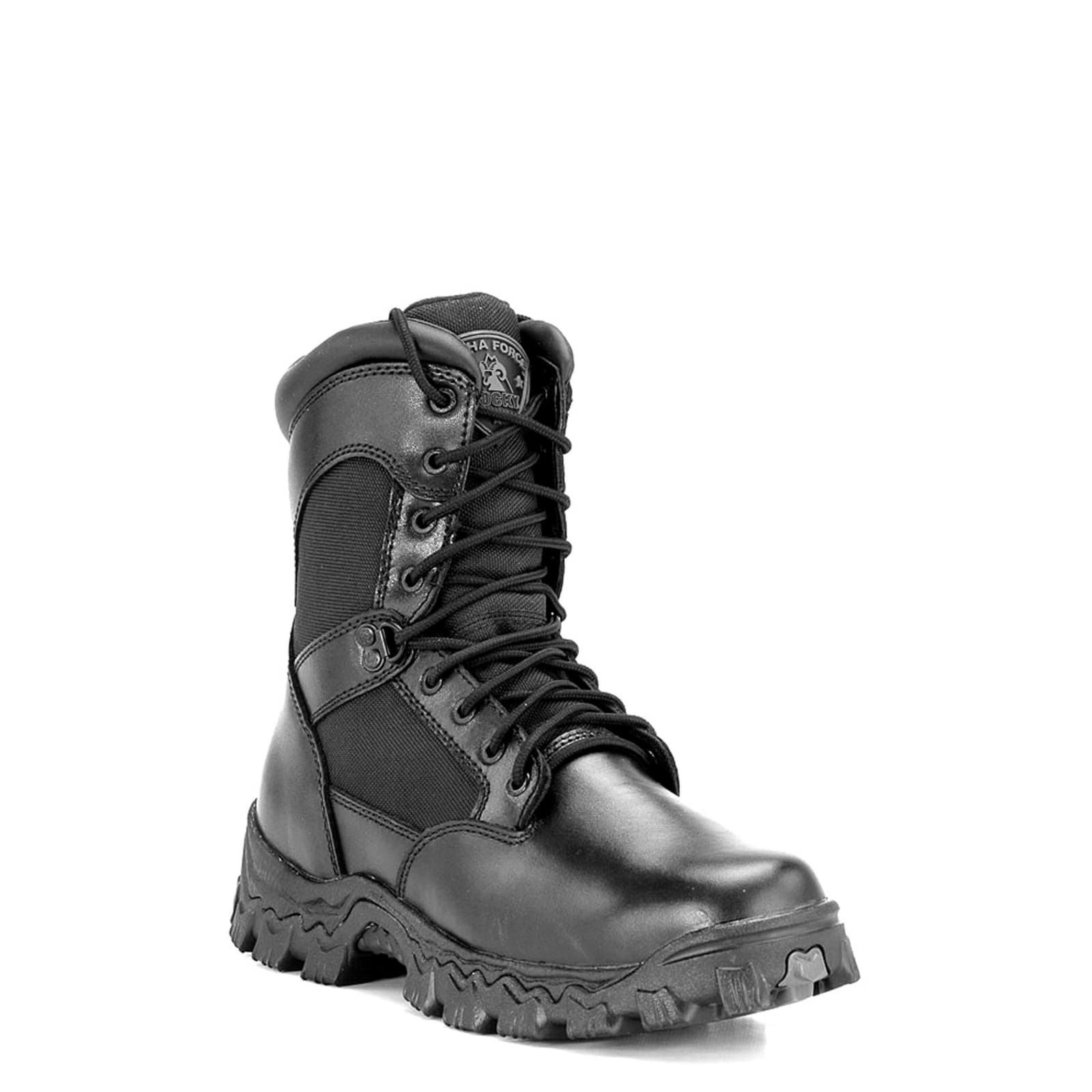 voldtage porter semafor Rocky Men's Alpha Force Black Round Toe Lace Up Work Boot available at  Cavenders