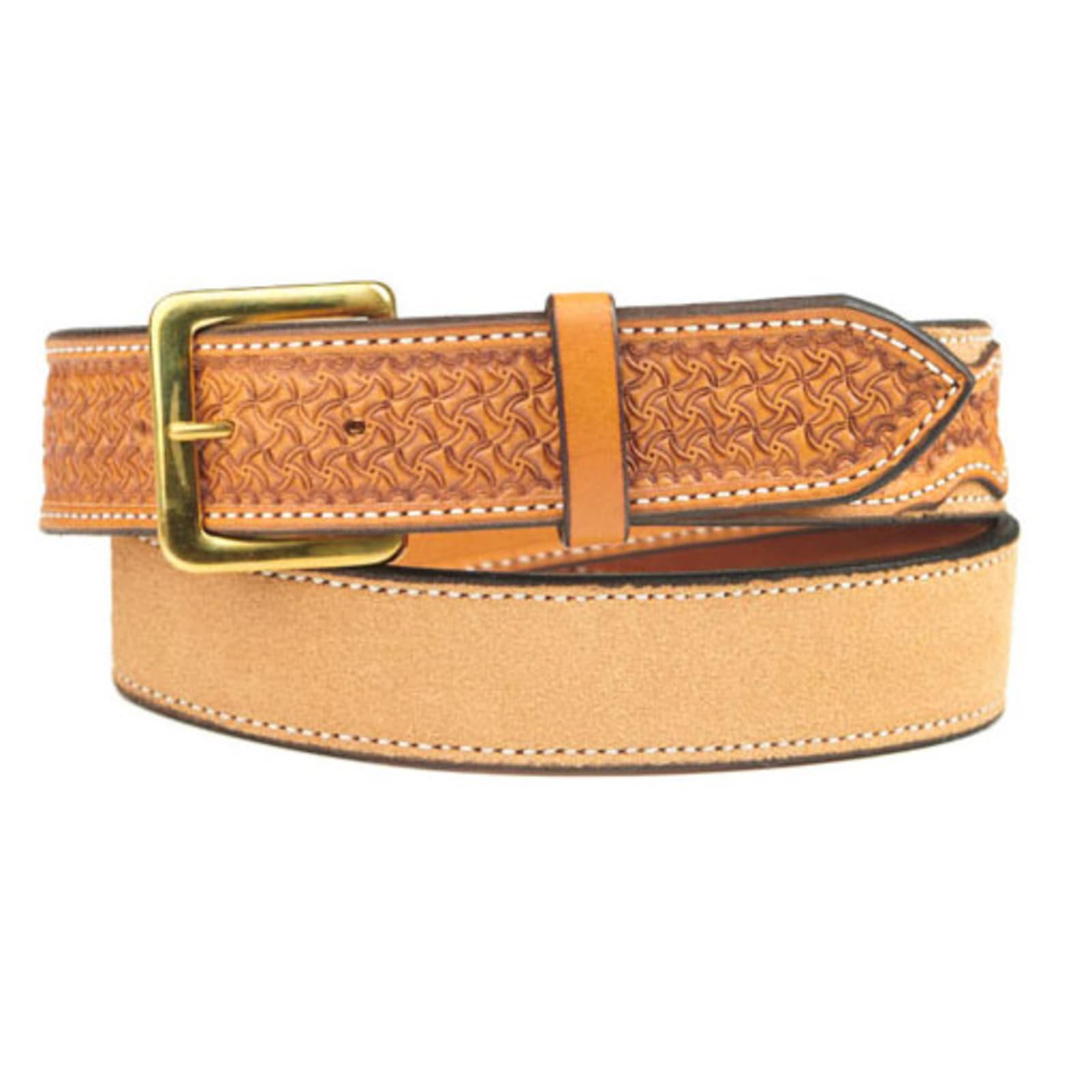 Texas Saddlery Men's Light Tan Leather Western Belt available at Cavenders