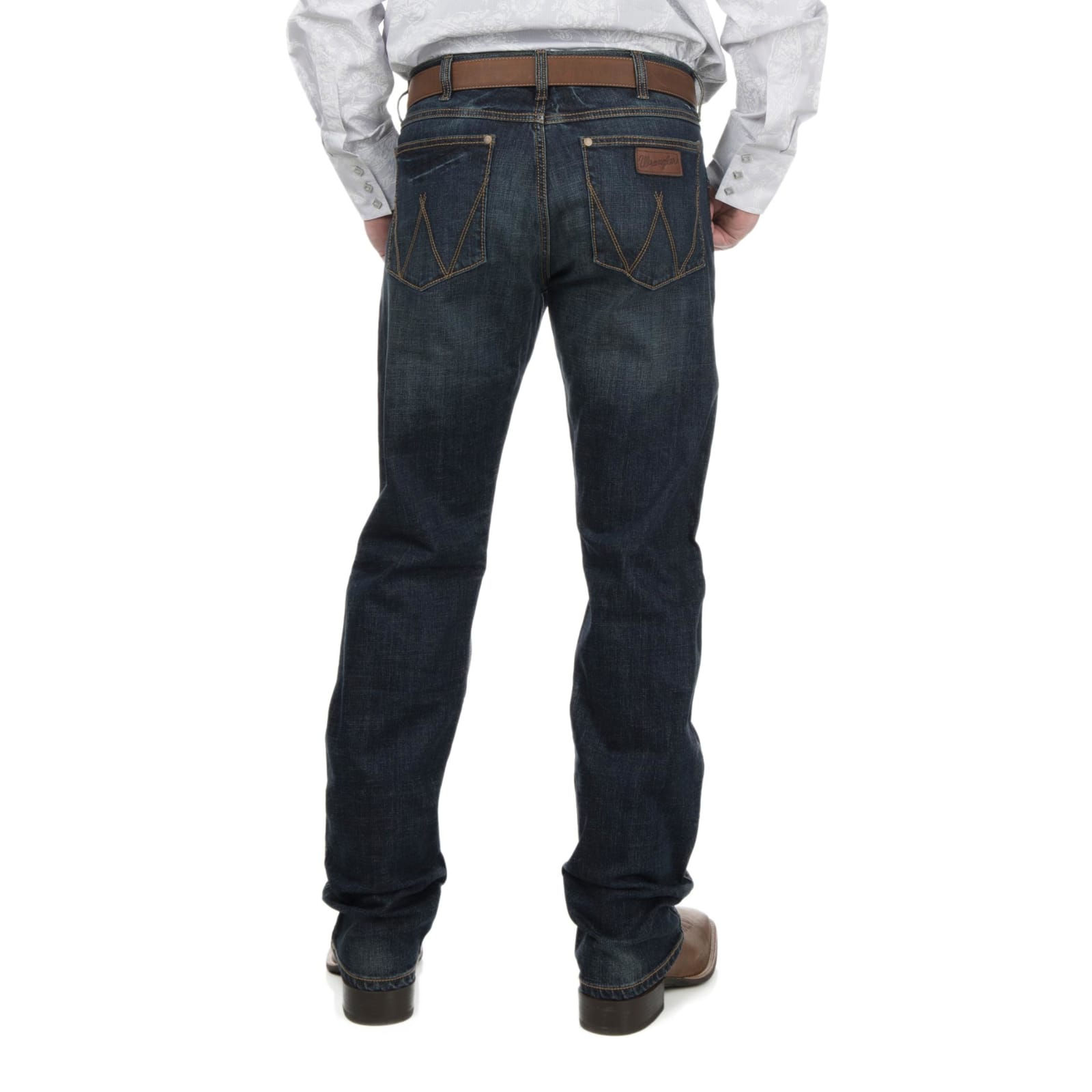 Wrangler Retro Men's Bozeman Dark Wash Slim Fit Straight Leg Jeans  available at Cavenders