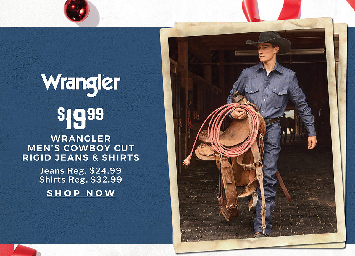 $19.99 Wrangler Men's Cowboy Cut Rigid Jeans & Shirts