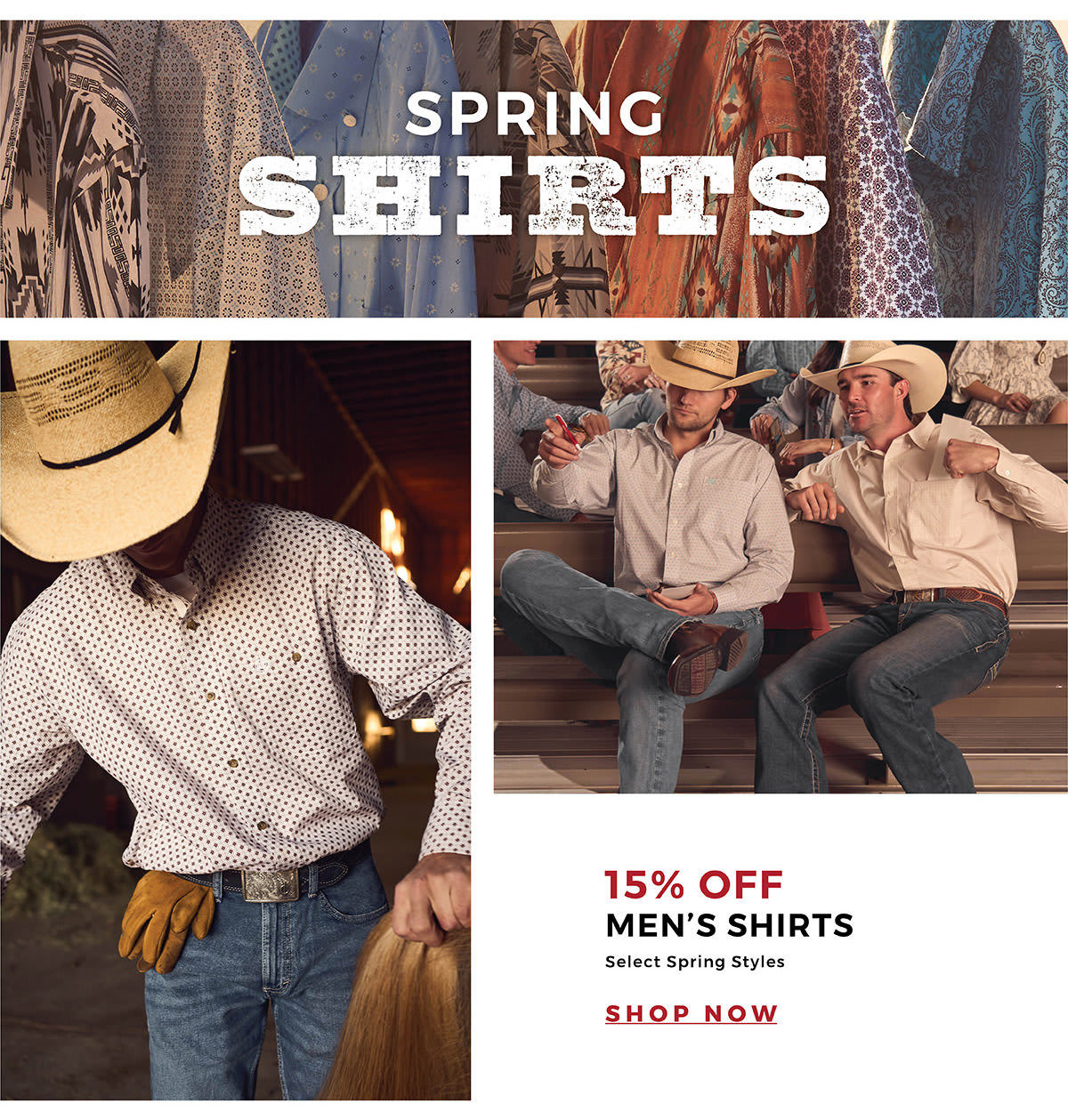 15% Off Men's Spring Shirts