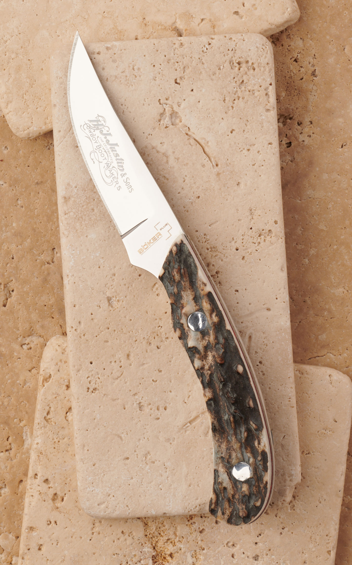 Boker Plus Stag Cross Draw Knife and Sheath Cavender's