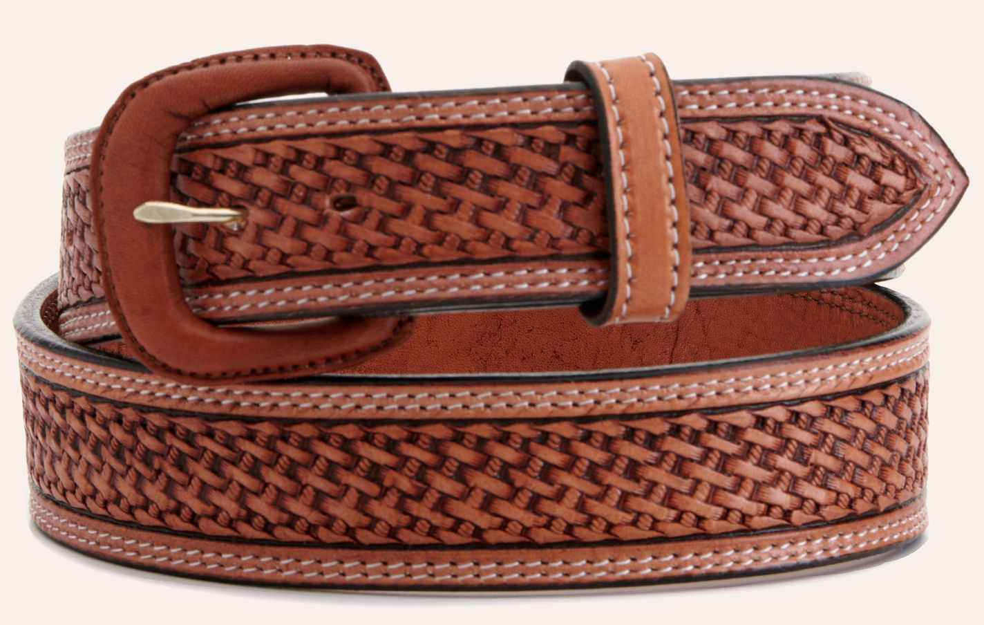 Vogt Men's Russet Brown Basket Weave Western Belt Cavender's