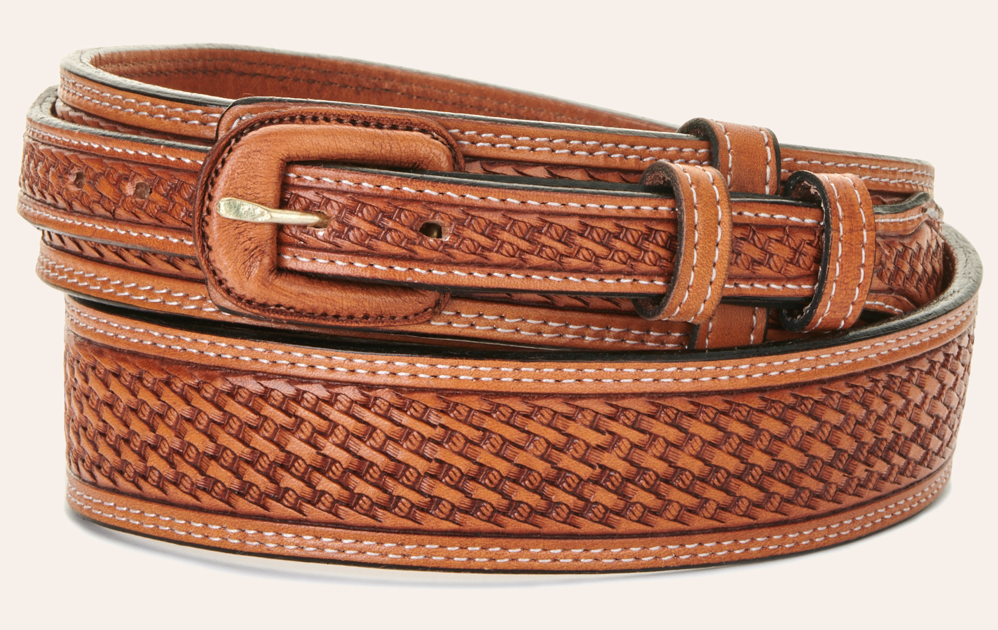 Vogt Men's Russet Brown Basket Weave Ranger Western Belt Cavender's