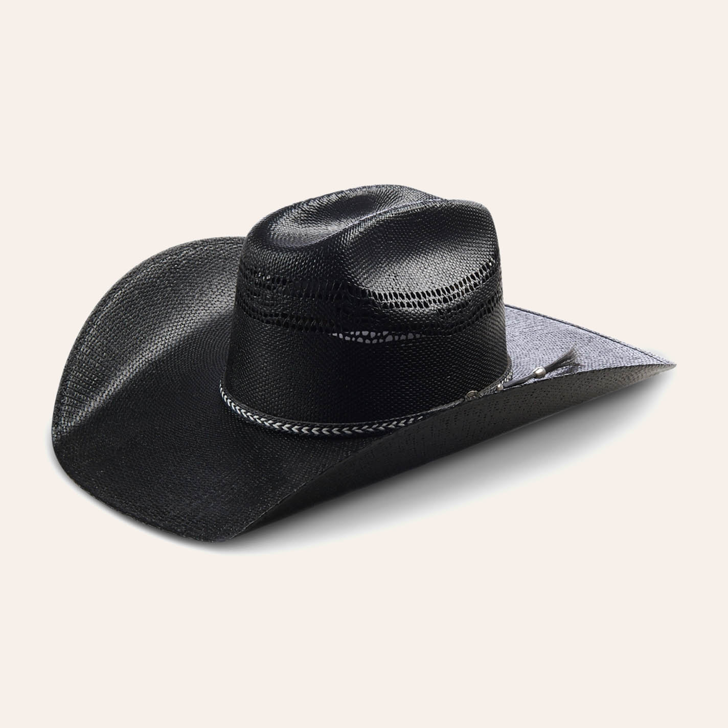 Cavender's Black Bangora with Horsehair Band Straw Cowboy Hat Cavender's