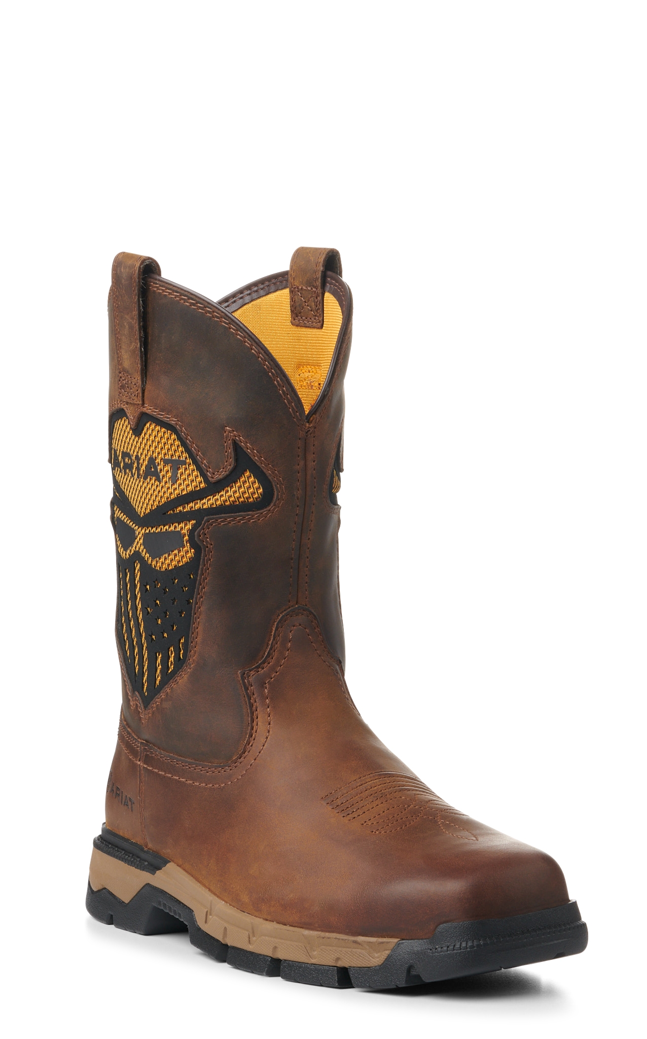 Ariat Men's Rebar Flex Cognac with Incognito Skull VentTEK Work Boot ...