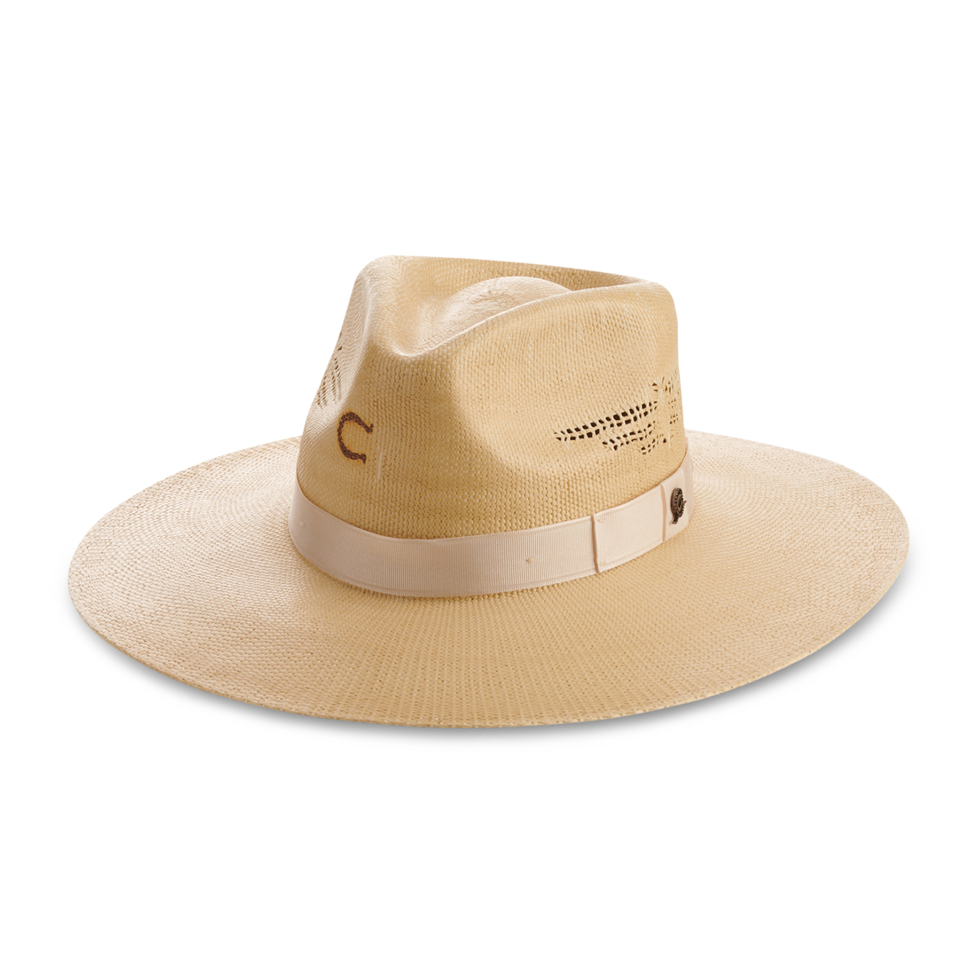 Charlie 1 Horse Mexico Shore Natural Fancy Vent with Cream Ribbon Band