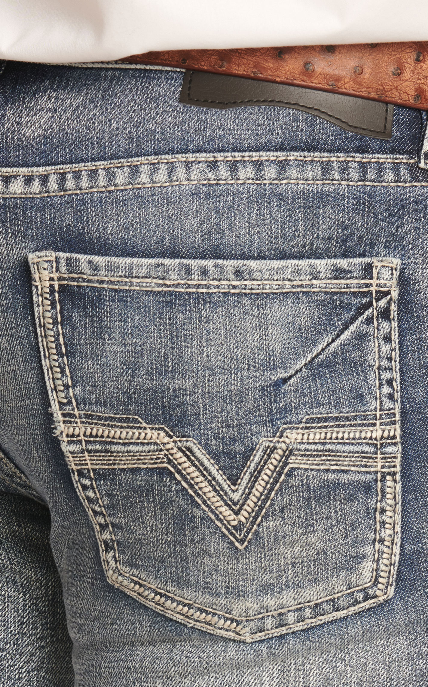 Rock & Roll Denim Men's Pistol Medium Vintage Wash Straight Leg Jeans