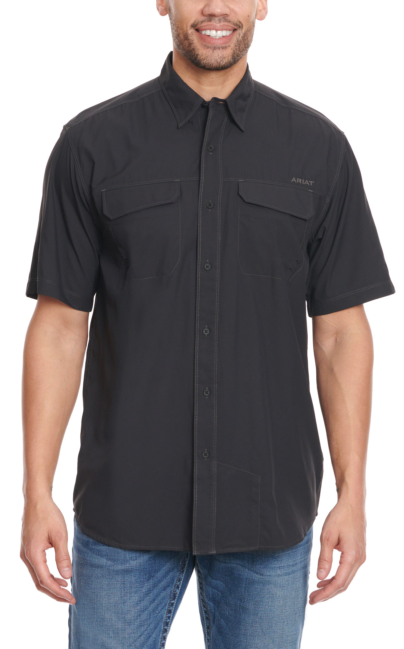 Ariat Men's VentTEK Outbound Black Short Sleeve Shirt | Cavender's