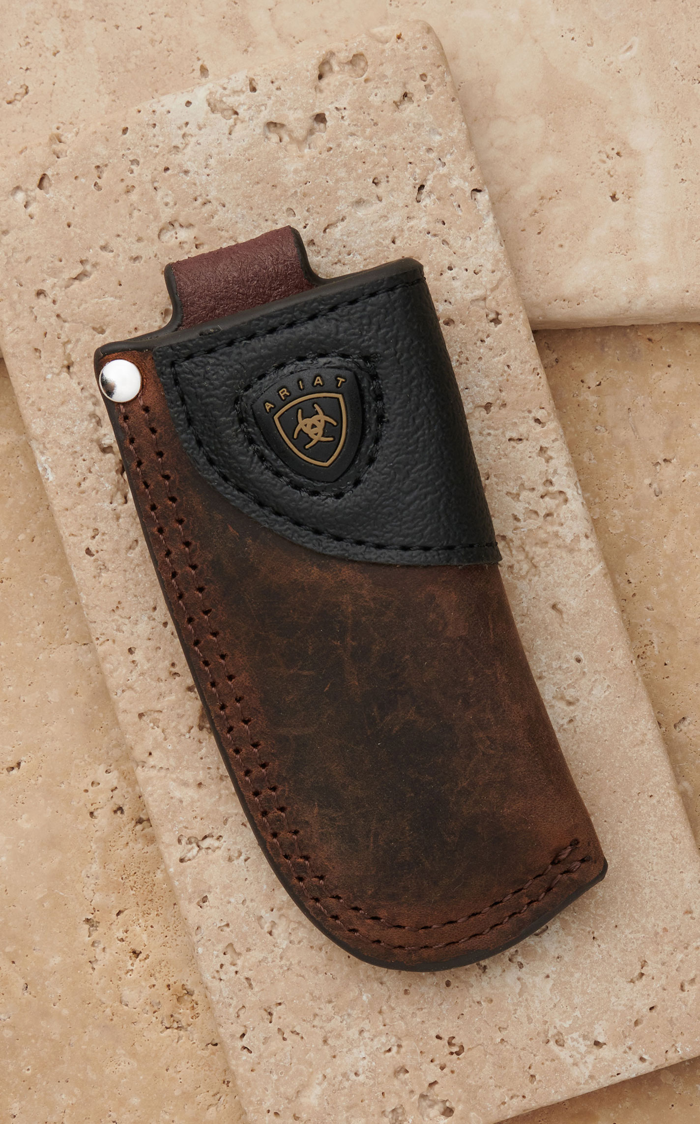 Ariat Dark Brown with Black Leather Knife Sheath Cavender's