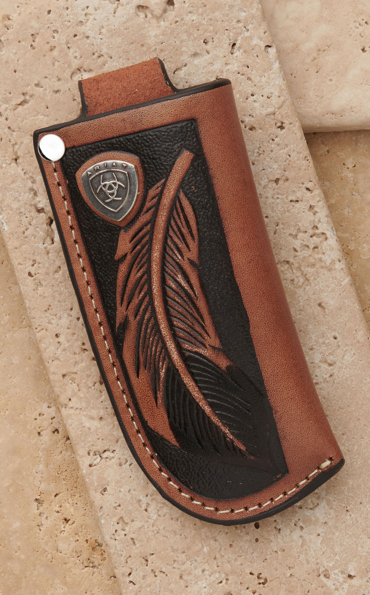 Ariat Brown Leather Tool Cross Knife Sheath Cavender's