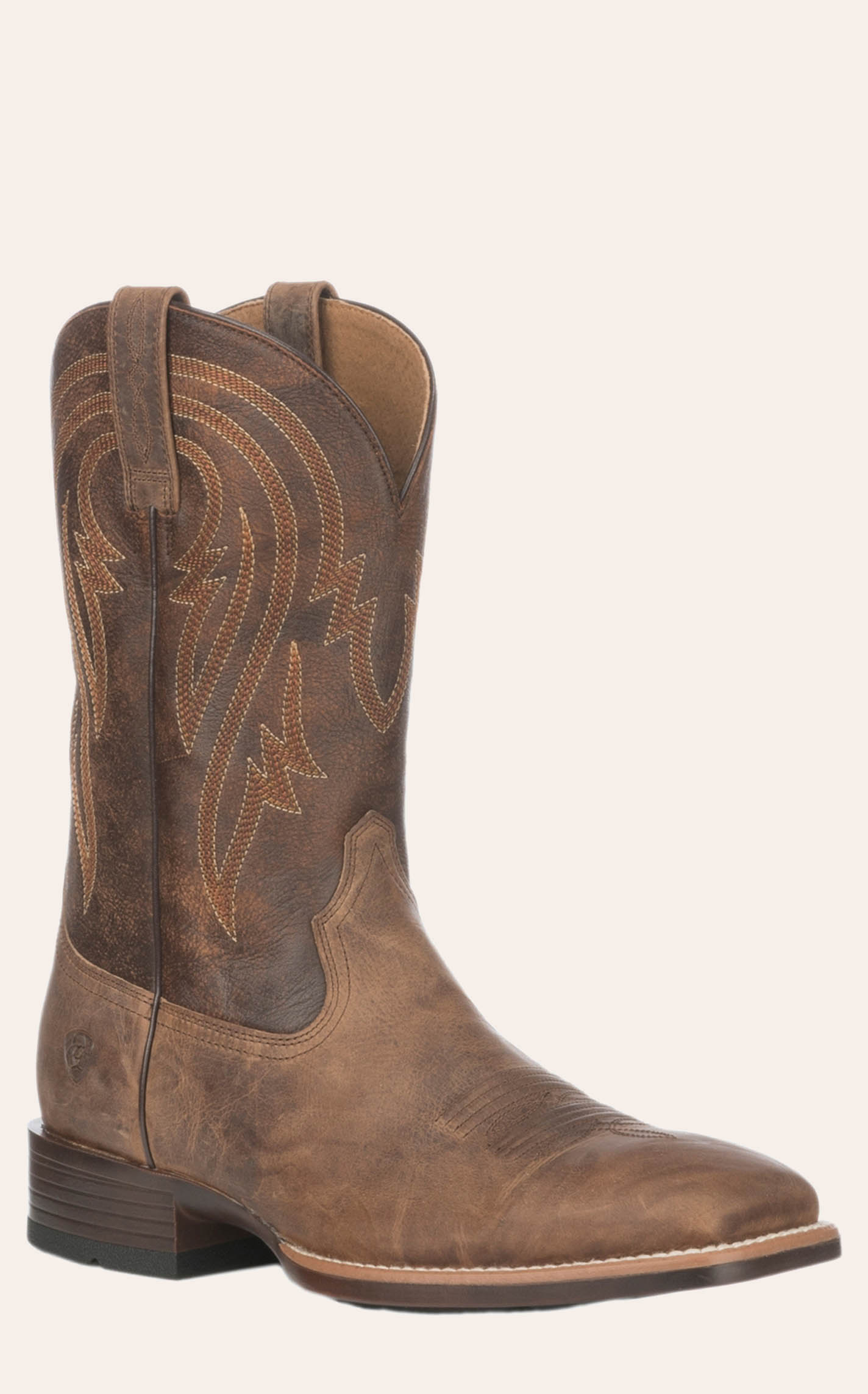 Ariat Men's Plano Dusty Tan and Brown Bantamweight Wide Square Toe