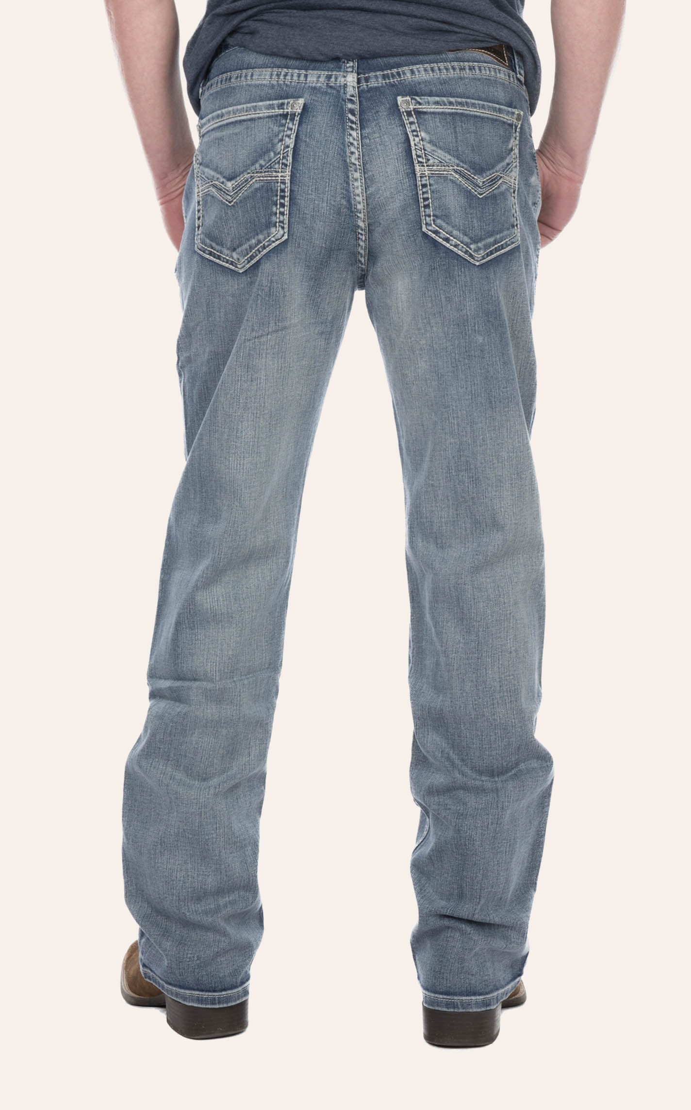 Rock & Roll Denim Men's Double Barrel Light Wash Relaxed Fit Boot Cut