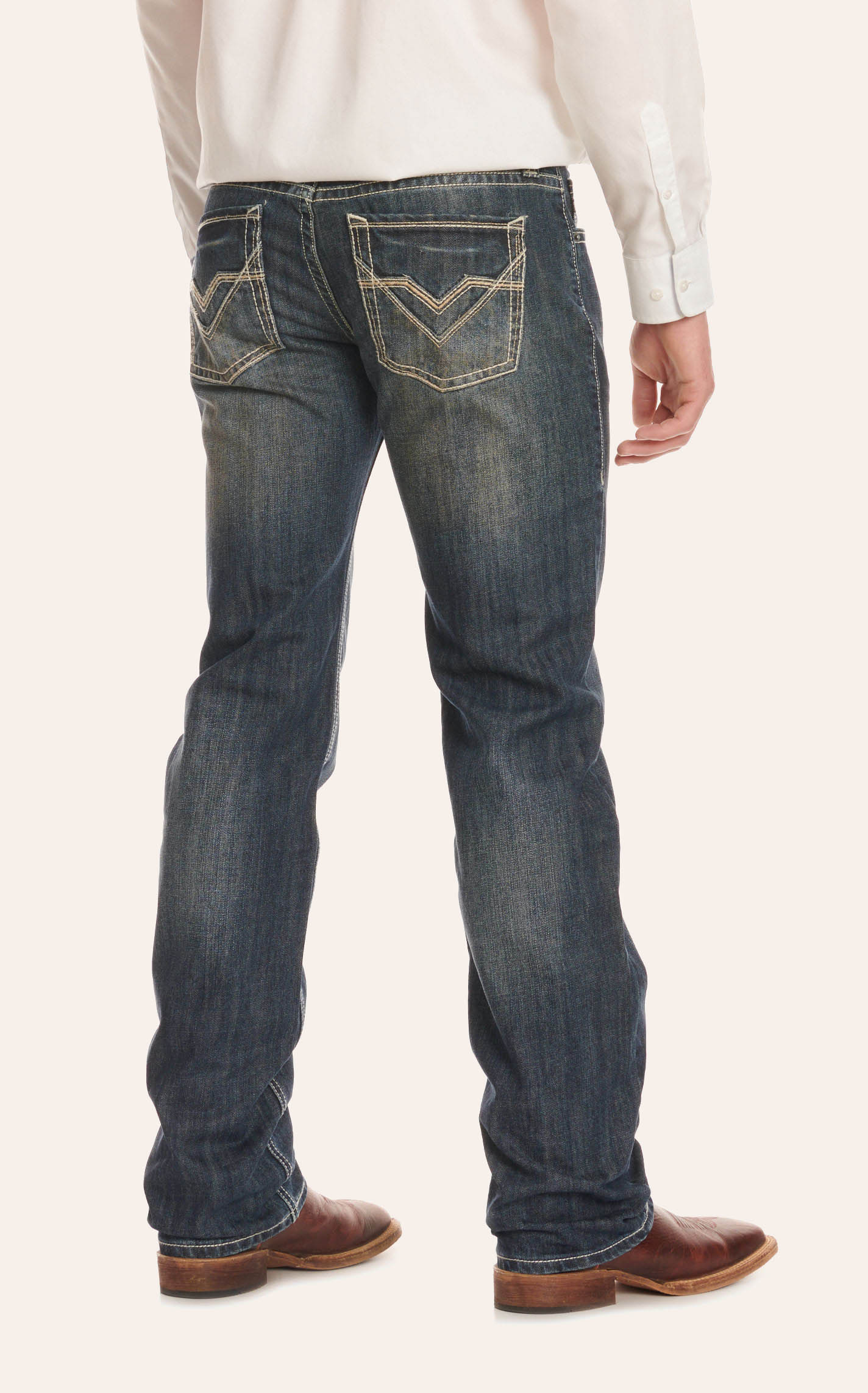 Rock & Roll Denim Men's Pistol Dark Vintage Wash Stackable Boot Cut