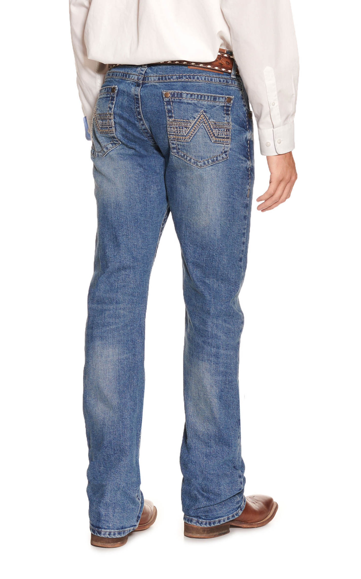 Wrangler Rock 47 Men's Riviera Medium Wash Slim Fit Bootcut Jeans