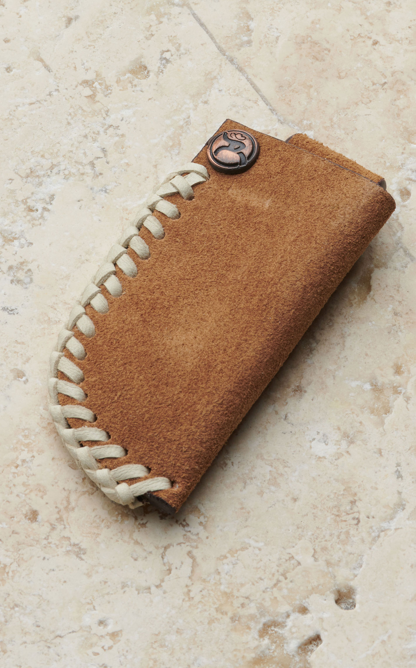 Hooey Tan Cowhide with Ivory Whipstitching Knife Sheath Cavender's