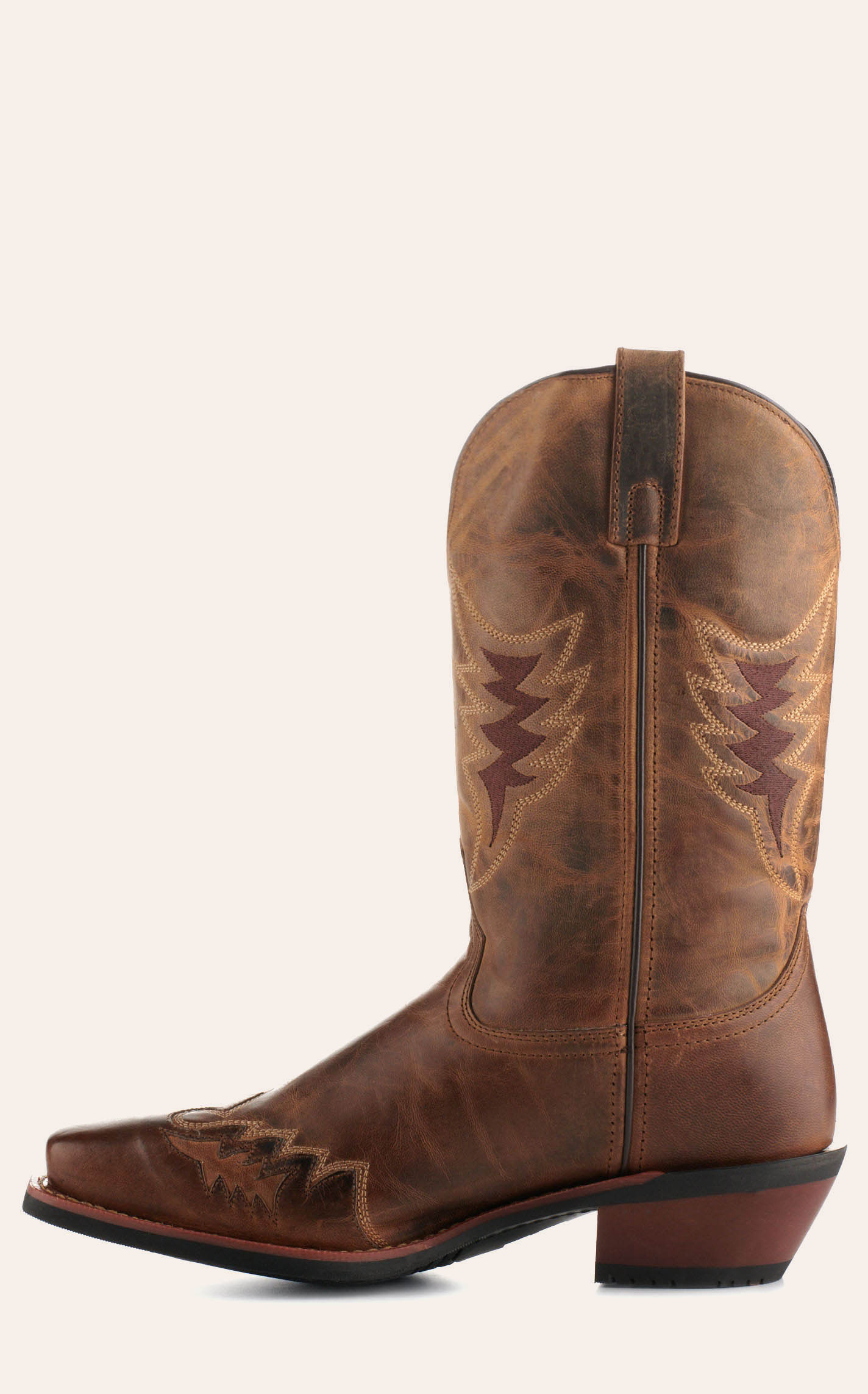 Laredo Men's Jameson Snip Toe Casual Boots - Black Leather, 12" Mid Calf, Cowboy Heel