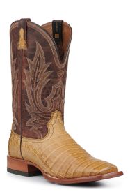 Tony Lama Men's Bourbon and Saddle Tan Full Quill Ostrich Wide