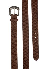 Buy Brown Braided Western Belt With Black Crystal Buckle - Capo